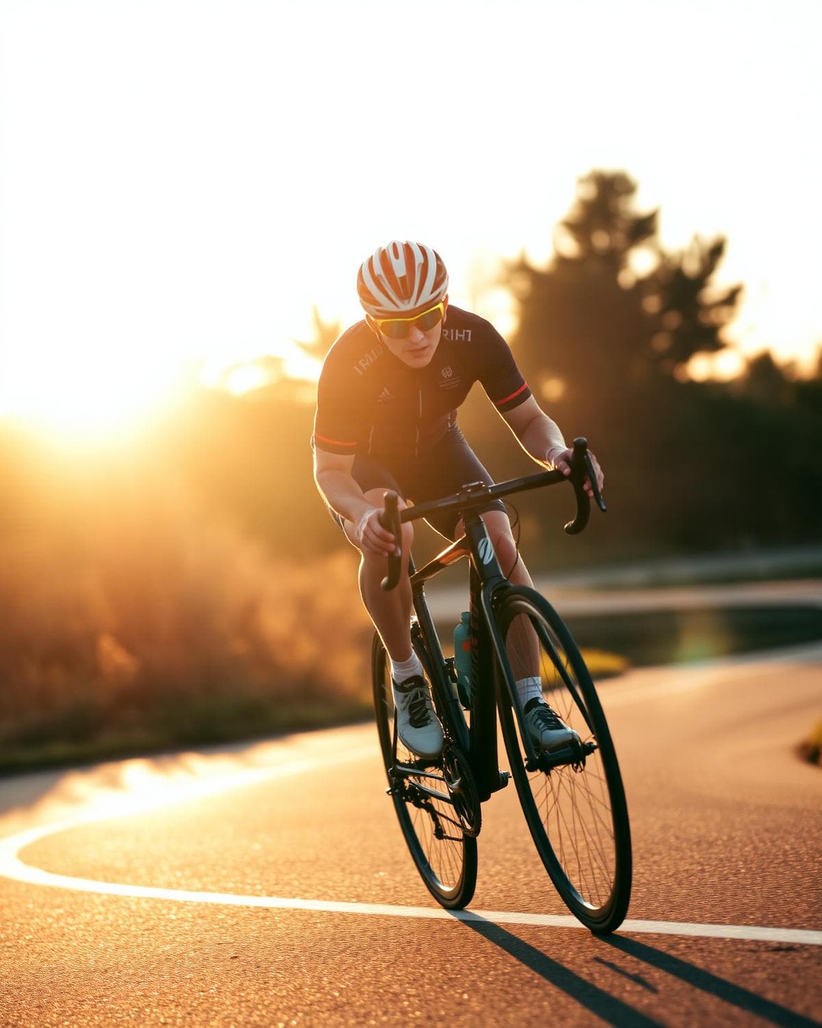 Cyclist at sunset
